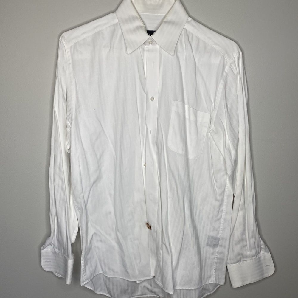 Mens Medium White Nicole Miller Dress Button Up Shirt Medium